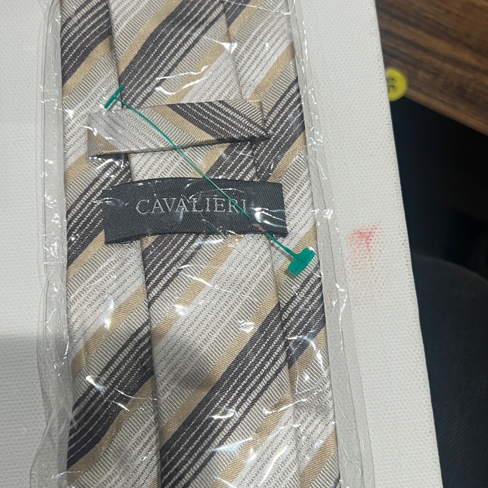 Men's Striped Tie - Black, Gray, Cream